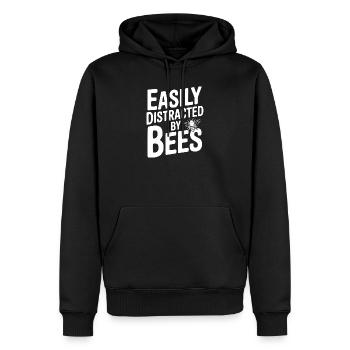 Leicht von Bienen ablenken lassen - Männer Premium Bio Hoodie - Schwarz - Vorne - Nico (187cm)
