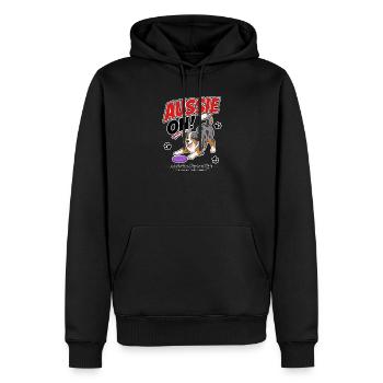 Aussie On! Australian Shepherd - Männer Premium Bio Hoodie - Schwarz - Vorne - Nico (187cm)