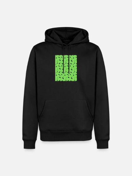 Limettenblatt Muster - Männer Premium Bio Hoodie - Schwarz