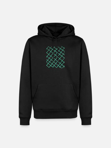 Gitter Muster in Türkis - Männer Premium Bio Hoodie - Schwarz