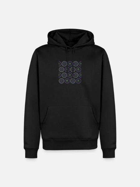 Pulsierende Blütenspiralen - Männer Premium Bio Hoodie - Schwarz