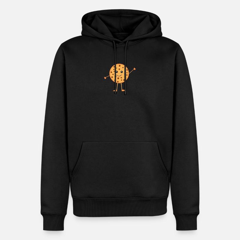 Biscuit mignon aux pépites de chocolat Kawaii - Sweat à capuche Premium bio Homme - noir