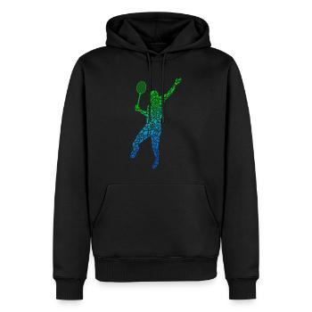 Joueurs de badminton Badminton Enfants - Sweat à capuche Premium bio Homme - noir - Devant - Nico (187cm)