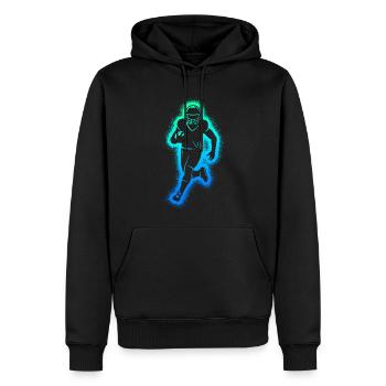 Joueurs de football américain Enfants Garçons Football - Sweat à capuche Premium bio Homme - noir - Devant - Nico (187cm)