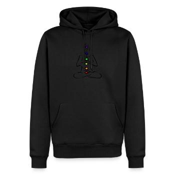 Illustrierte Chakren Spirituel Yoga Print Design - Männer Premium Bio Hoodie - Schwarz - Vorne - Nico (187cm)