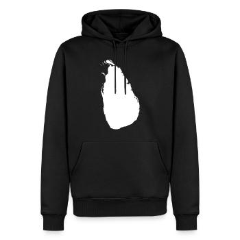 Drapeau de la carte du Sri Lanka - Sweat à capuche Premium bio Homme - noir - Devant - Nico (187cm)