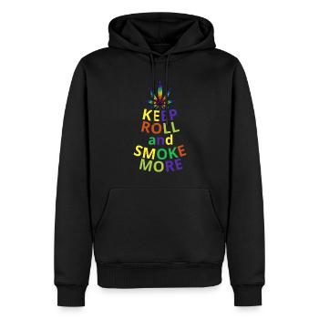 Garder le rouleau - Sweat à capuche Premium bio Homme - noir - Devant - Nico (187cm)