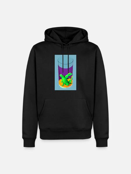Crocodiles drink in glass - Men’s Premium Organic Hoodie - black