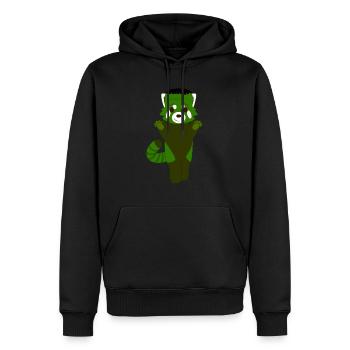 Panda roux déguisé en monstre vert pour Halloween - Sweat à capuche Premium bio Homme - noir - Devant - Nico (187cm)