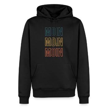 MOIN ist das Lebensgefühl im Norden. Zuhause sein - Männer Premium Bio Hoodie - Schwarz - Vorne - Nico (187cm)