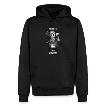 Pestarzt - Männer Premium Bio Hoodie - Schwarz - Vorne - Nico (187cm)