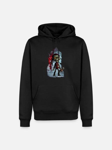 Cute Zombie Red Zane - Männer Premium Bio Hoodie - Schwarz