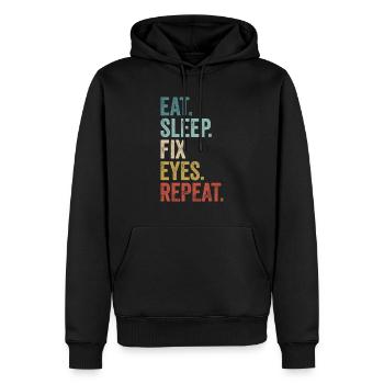 Essen Schlafen Fixieren Augen Wiederholen Augenarzt - Männer Premium Bio Hoodie - Schwarz - Vorne - Nico (187cm)