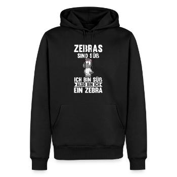 Zebra - Männer Premium Bio Hoodie - Schwarz - Vorne - Nico (187cm)