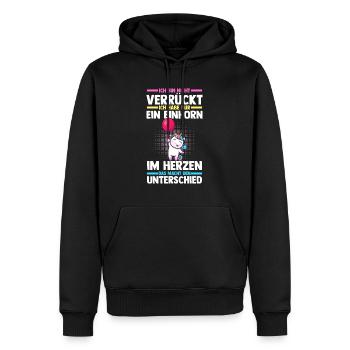 Licorne - Sweat à capuche Premium bio Homme - noir - Devant - Nico (187cm)
