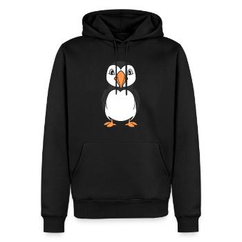 macareux - Sweat à capuche Premium bio Homme - noir - Devant - Nico (187cm)