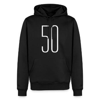 50 - Sweat à capuche Premium bio Homme - noir - Devant - Nico (187cm)