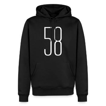 58 - Sweat à capuche Premium bio Homme - noir - Devant - Nico (187cm)