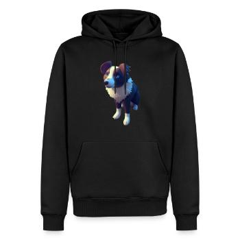 Border Collie Dog - Border Collie - Sweat à capuche Premium bio Homme - noir - Devant - Nico (187cm)