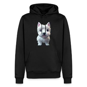 Westie Hund - Westie - Männer Premium Bio Hoodie - Schwarz - Vorne - Nico (187cm)