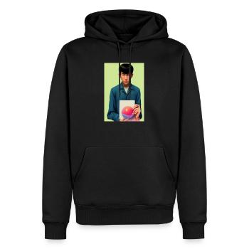 Bubble Gum Art Image - Selfie Artwork sur LSD - Sweat à capuche Premium bio Homme - noir - Devant - Nico (187cm)