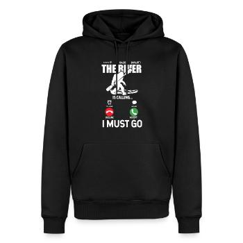 The River is Calling Kajak Yeti Paddeln Kanu - Männer Premium Bio Hoodie - Schwarz - Vorne - Nico (187cm)