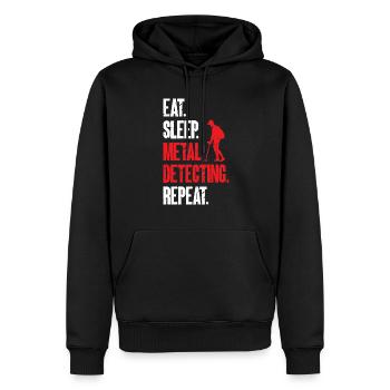 Détecteur de métaux Détection de métaux Chasse au trésor - Sweat à capuche Premium bio Homme - noir - Devant - Nico (187cm)
