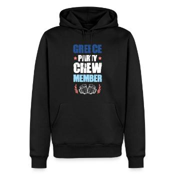 Greece Party Crew - Men’s Premium Organic Hoodie - black - Front - Nico (187cm)
