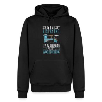 Turning Wood Lathe Lathe - Men’s Premium Organic Hoodie - black - Front - Nico (187cm)