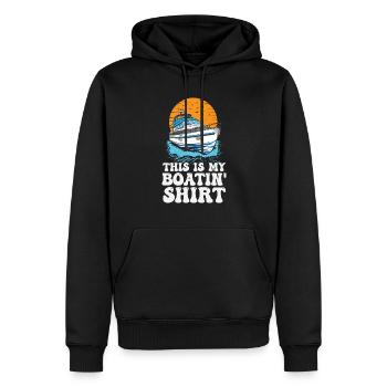 This Is My Boatin Shirt Lake Like Motorboating - Men’s Premium Organic Hoodie - black - Front - Nico (187cm)