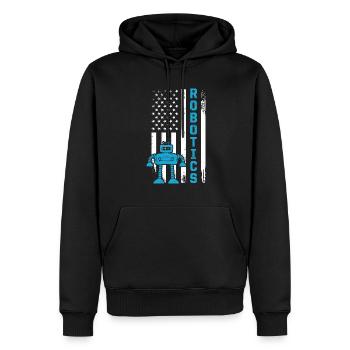 Robotique Drapeau Américain USA Droid Builder 4ème De Ju - Sweat à capuche Premium bio Homme - noir - Devant - Nico (187cm)
