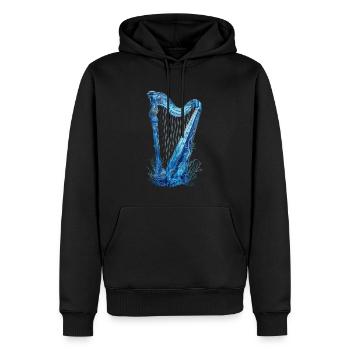 Fisch Harfe - Männer Premium Bio Hoodie - Schwarz - Vorne - Nico (187cm)