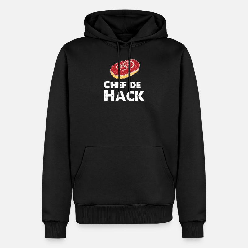 Chef de Hack Mett Mettbrötchen - Männer Premium Bio Hoodie - Schwarz