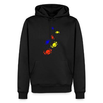 Saturn Icon icon - Men’s Premium Organic Hoodie - black - Front - Nico (187cm)