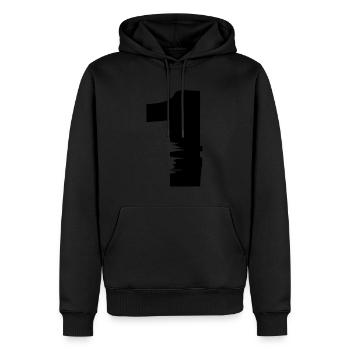 1 chiffre - Sweat à capuche Premium bio Homme - noir - Devant - Nico (187cm)