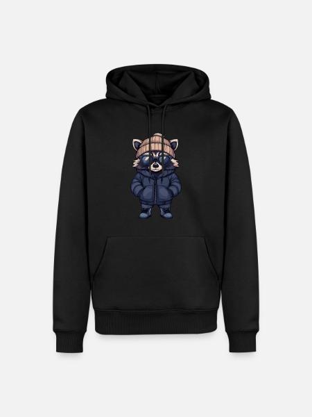 Raccoon Cool Comic - Men’s Premium Organic Hoodie - black