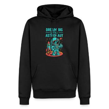Dream big, little astronaut - Men’s Premium Organic Hoodie - black - Front - Nico (187cm)