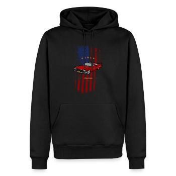 American Flag - Men’s Premium Organic Hoodie - black - Front - Nico (187cm)