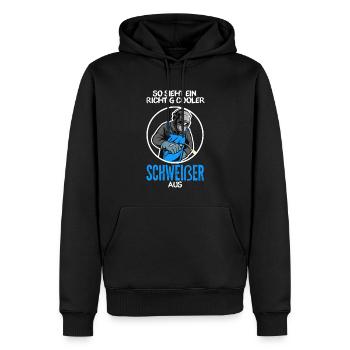 Schweißer Beruf Schweißerei Geschenk - Männer Premium Bio Hoodie - Schwarz - Vorne - Nico (187cm)