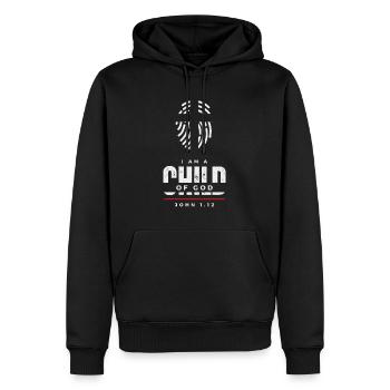 Enfant de Dieu - Jean 1:12 - Sweat à capuche Premium bio Homme - noir - Devant - Nico (187cm)