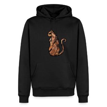Chat - Sweat à capuche Premium bio Homme - noir - Devant - Nico (187cm)