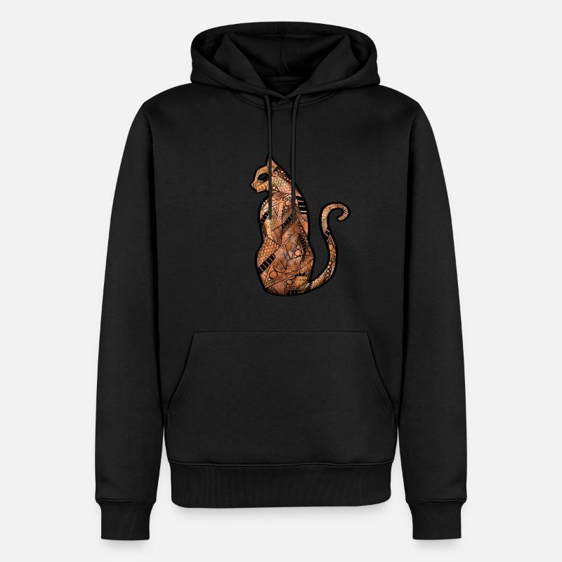 Chat - Sweat à capuche Premium bio Homme - noir