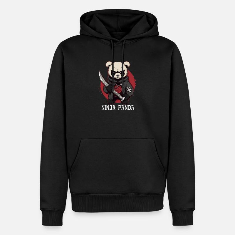 Ninja Panda - Sweat à capuche Premium bio Homme - noir
