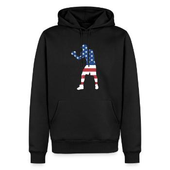Sport Us Flag Boxe - Sweat à capuche Premium bio Homme - noir - Devant - Nico (187cm)