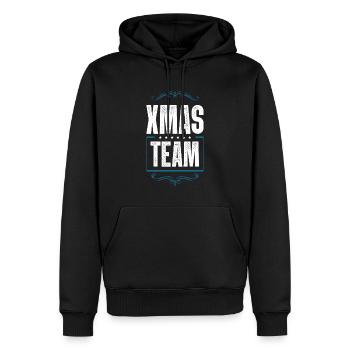 Xmas Team - Männer Premium Bio Hoodie - Schwarz - Vorne - Nico (187cm)
