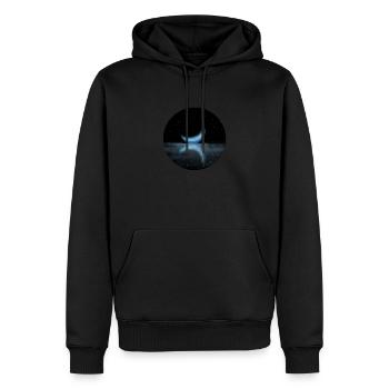 Lune - Sweat à capuche Premium bio Homme - noir - Devant - Nico (187cm)