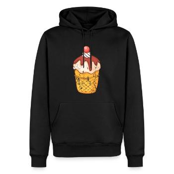 Crème glacée de style grunge vintage rétro - Sweat à capuche Premium bio Homme - noir - Devant - Nico (187cm)