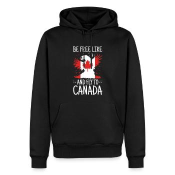 Drapeau du Canada Feuille d’érable Drapeau canadien Canada - Sweat à capuche Premium bio Homme - noir - Devant - Nico (187cm)
