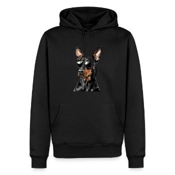 Doberman Pinscher, Hund, Sonnenbrille, Sommer - Männer Premium Bio Hoodie - Schwarz - Vorne - Nico (187cm)
