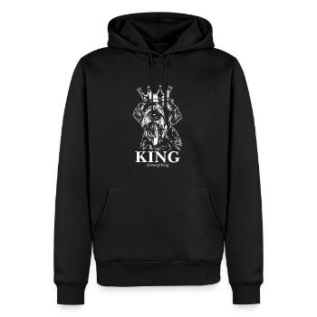 Le Griffon de Korthal Roi de tout Chiens - Sweat à capuche Premium bio Homme - noir - Devant - Nico (187cm)